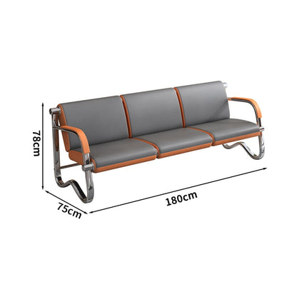 応接ソファ　ソファー　オフィスソファー　受付ソファー　待合室　応接室　通気性よい　ウレタンフォーム　金属製フレーム　シンプル　オレンジ　グレー　JDSF-T016