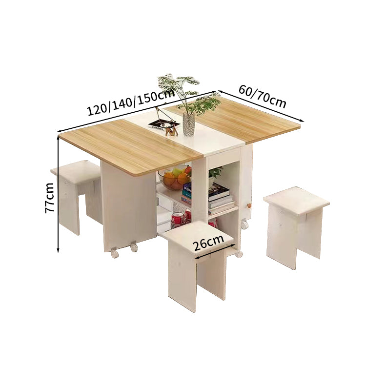 収納棚付き　省スペース　折り畳み式　ダイニングテーブル　木製テーブル　食卓テーブル　シンプル　ホワイト　ブラック　ナチュラル　CZ-T019　tomokagu