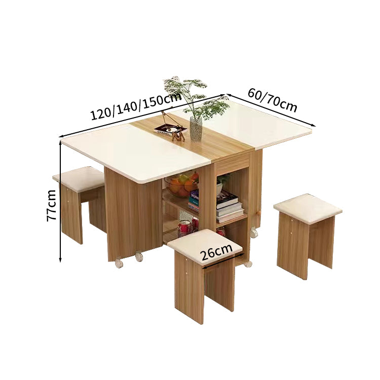 収納棚付き　省スペース　折り畳み式　ダイニングテーブル　木製テーブル　食卓テーブル　シンプル　ホワイト　ブラック　ナチュラル　CZ-T019　tomokagu