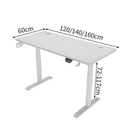昇降ワークデスク　作業デスク　パソコンデスク　作業用　メラミン化粧板　昇降可能　シンプル　ホワイト　SNZ-T021