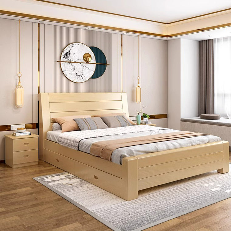 ベッド　木製フレーム　すのこベッド　ベッドフレーム　キング　シングル　寝室　引き出し　優れた耐久性　ヘッドボード　シンプル　ホワイト　ナチュラル　TOMOKAGU