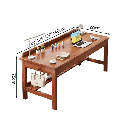 厚みのある天板　引き出し付き　フック付き　Ｒ加工　耐久性抜群　多目的　学習デスク　学習机　木目調　ラバーウッド　XXZ-T005