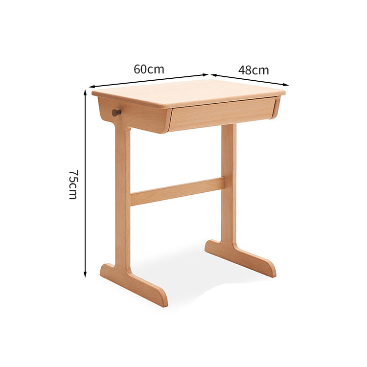 学習デスク　コードスリット付き　フック付き　引き出し付き　ブナ材　収納スペース　シンプル　木目調　XXZ-T007