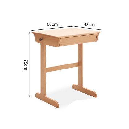 学習デスク　コードスリット付き　フック付き　引き出し付き　ブナ材　収納スペース　シンプル　木目調　XXZ-T007