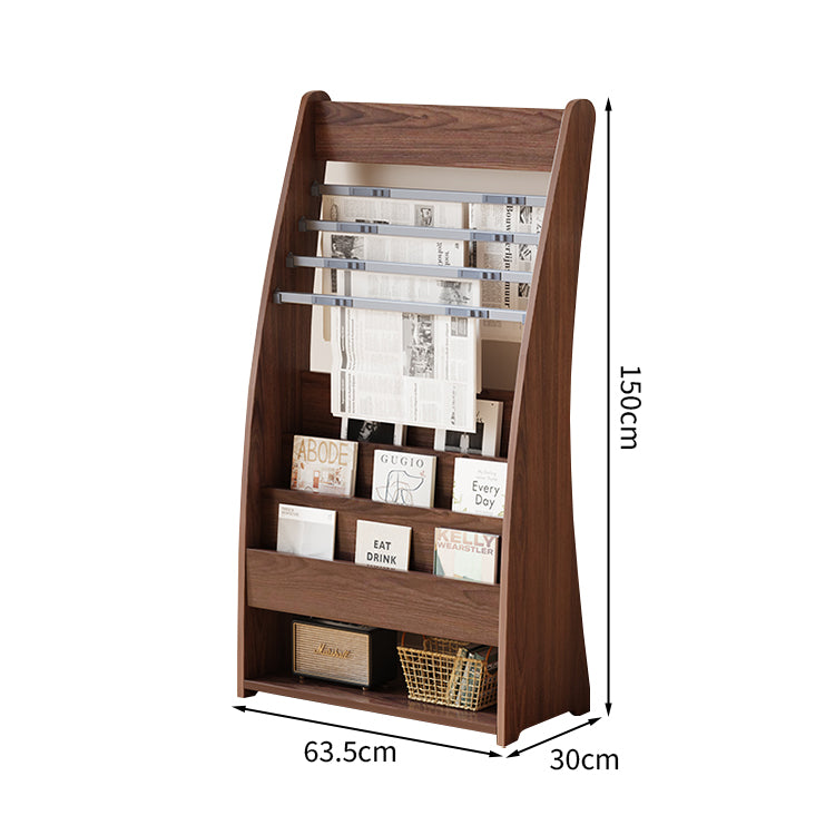 マガジンラック　パンフレットスタンド　雑誌ラック　オフィス収納　収納ラック　木目調　多段式デザイン　メラミン化粧板　Ｒ加工　ZZJ-T007
