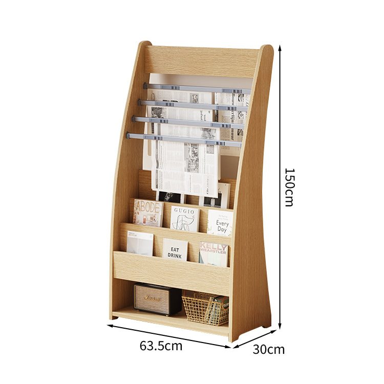 マガジンラック　パンフレットスタンド　雑誌ラック　オフィス収納　収納ラック　木目調　多段式デザイン　メラミン化粧板　Ｒ加工　ZZJ-T007