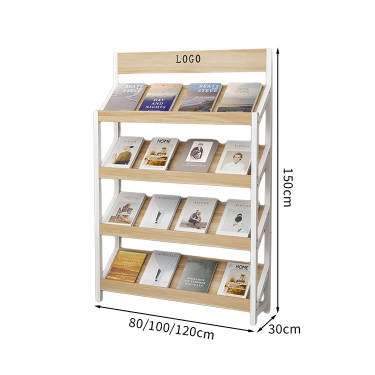マガジンラック　パンフレットスタンド　雑誌ラック　オフィス収納　収納ラック　木目調　メラミン化粧板　スチールフレーム　アジャスター付き　カスタマイズ可能　ZZJ-T001