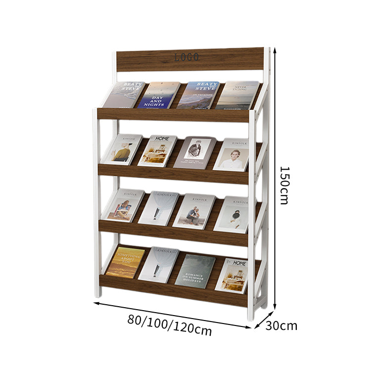 マガジンラック　パンフレットスタンド　雑誌ラック　オフィス収納　収納ラック　木目調　メラミン化粧板　スチールフレーム　アジャスター付き　カスタマイズ可能　ZZJ-T001