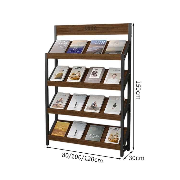マガジンラック　パンフレットスタンド　雑誌ラック　オフィス収納　収納ラック　木目調　メラミン化粧板　スチールフレーム　アジャスター付き　カスタマイズ可能　ZZJ-T001