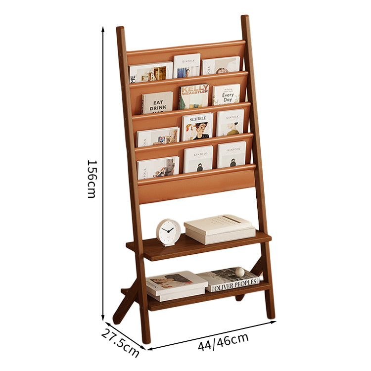 マガジンラック　パンフレットスタンド　雑誌ラック　オフィス収納　収納ラック　多段式デザイン　ラタン編み　パイン材　天然木　堅牢　ZZJ-T005