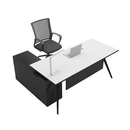 エグゼクティブデスク　デスク　オープン収納　サイドキャビネット　収納　エコ板材　広々天板　隠し型　カスタマイズ可能　LBZ-T127