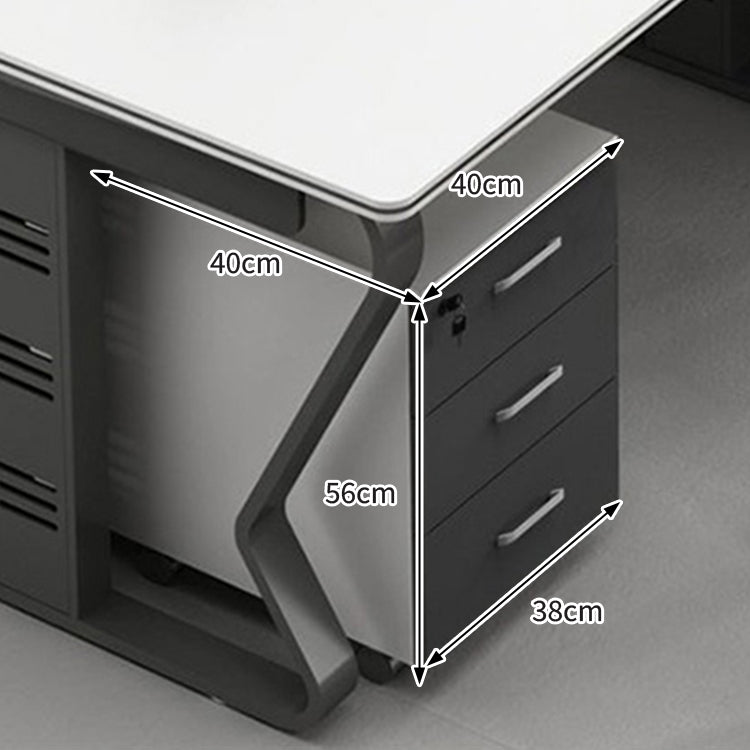 3/5/6/7/8/10人用可　複数人用オフィス　コンパクト　U字型オフィス　変形デスク　会社用　事務用　大容量　トップパネル　Ｒ仕上げ　洗練　カスタマイズ可能　BGZ-M-015