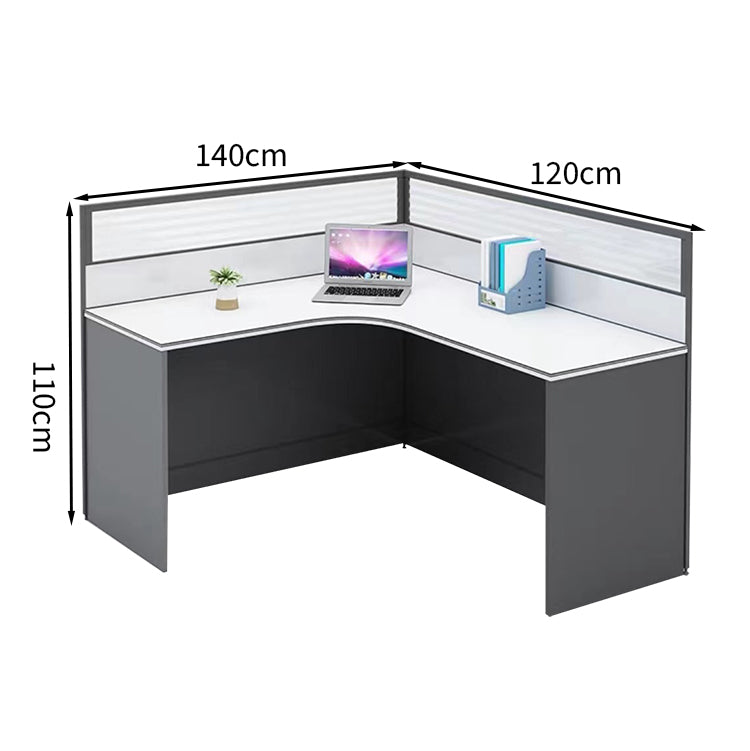 デスク　オフィスデスク　パーテーション付き　アルミ合金　配線孔付き　実用性重視　コスパ　L字デスク　BGZ-T005