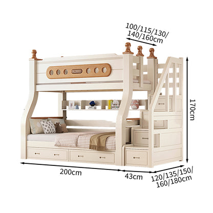 かわいい　二段ベッド　柔らかい　収納　天然木　優しい　水性塗料　無臭　エコ　安全　滑り止め付きはしご　SCC-T015