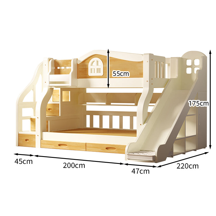 機能　二段ベッド　スッキリ　楽しい　滑り台　ラバーウッド　チェリーウッド　窓型　宮棚　丸み　カスタマイズ可能　SCC-T022