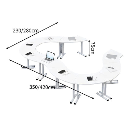 安定感　会議机　会議用テーブル　ミーティングテーブル　大型会議テーブル　オフィスデスク　ホワイト　カスタマイズ可能　HYZ-T006