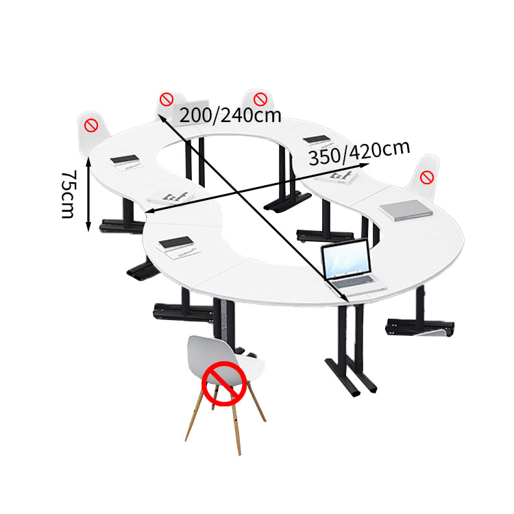 安定感　会議机　会議用テーブル　ミーティングテーブル　大型会議テーブル　オフィスデスク　ホワイト　カスタマイズ可能　HYZ-T006