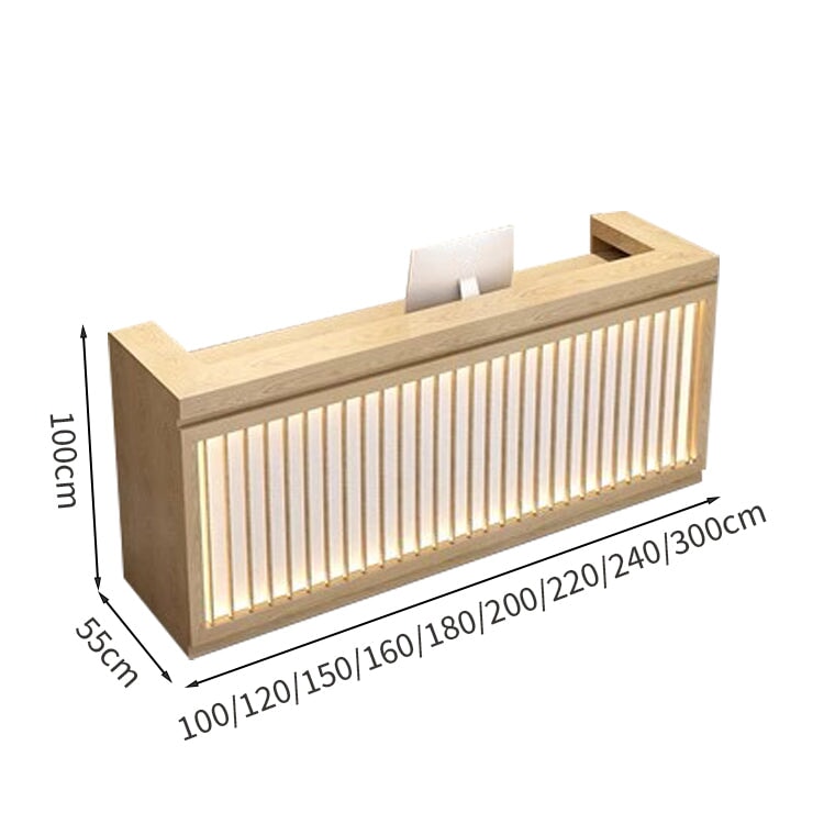 業務用　エコ板材　木製受付カウンター　エントランス受付　レセプションデスク　オフィス受付　レジカウンター　受付カウンター　シンプル　木目調　カスタマイズ可能　JDT-T105　tomokagu