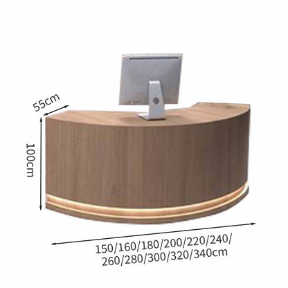 会社用　収納機能　高級感　アーチデザ　木製受付カウンター　レセプションデスク　レジカウンター　受付カウンター　業務用　シンプル　木目調　カスタマイズ可能　JDT-T108　tomokagu